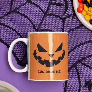 Mug Halloween orange personnalisé de Jack-o'-lantern e