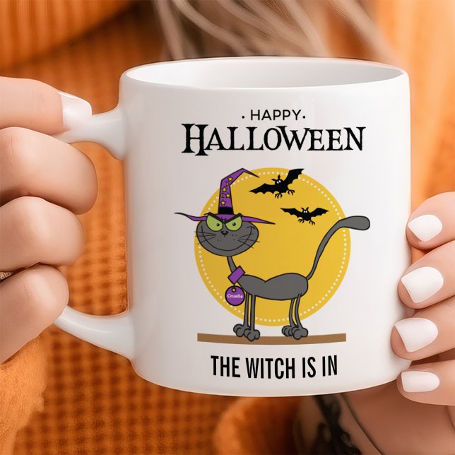 Mug Halloween personnalisable pour chat malicieux (Créateur téléchargé)