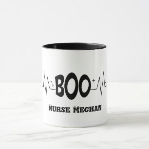 Mug Halloween personnalisé Boo EKG