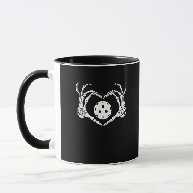 Mug Halloween Pickle Skeleton Mains de coeur (Gauche)