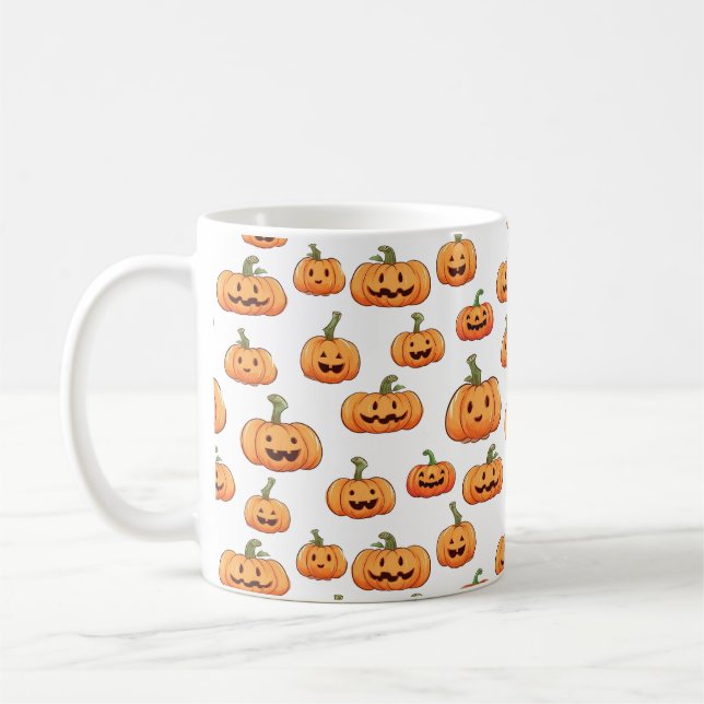 Mug Halloween Pumpkin Seamless Pattern (Gauche)