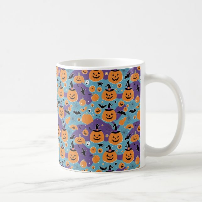 Mug Halloween répéter motif avec citrouille (Droite)