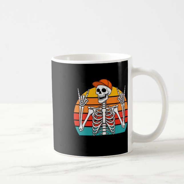 Mug Halloween Rocker Skeleton Casquette Cool Punk Rock (Droite)