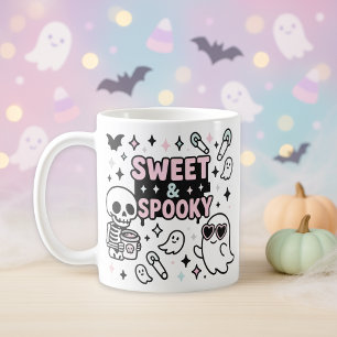 Mug Halloween rose pastel doux et Éffrayant