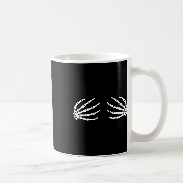 Mug Halloween S Breast Skeleton Mains Breast Fun Costu (Droite)