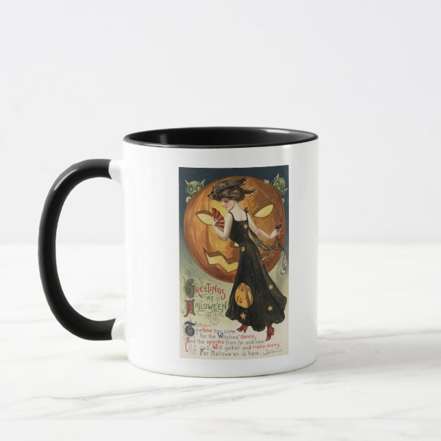 Mug Halloween SalutationWitch Danser et Citrouille (Gauche)