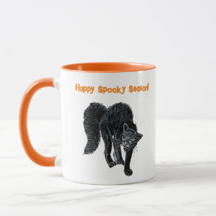 Mug Halloween Scary Chat noir Éffrayant Caricature de