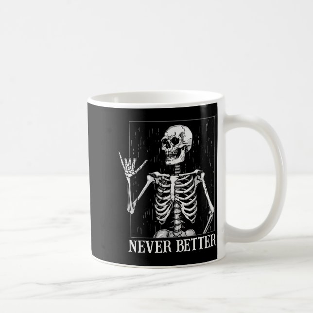 Mug Halloween Shaka Hand Sign Never Better Skeleton Fu (Droite)