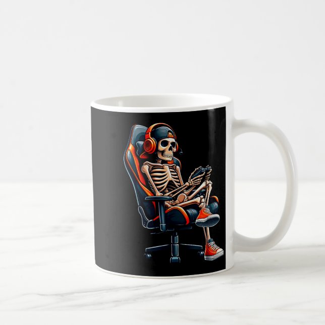 Mug Halloween Shirts Skeleton Gamer Video Gaming Boys  (Droite)
