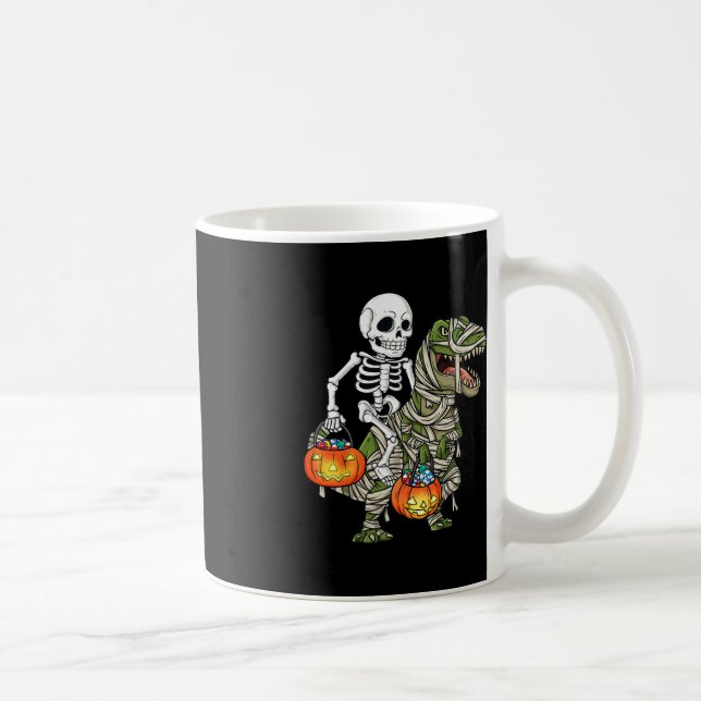 Mug Halloween Skeleton équitation maman Dinosaur T Rex (Droite)