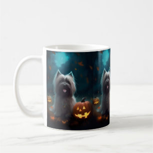 Mug Halloween Skye Terrier Avec La Peur Citrouille