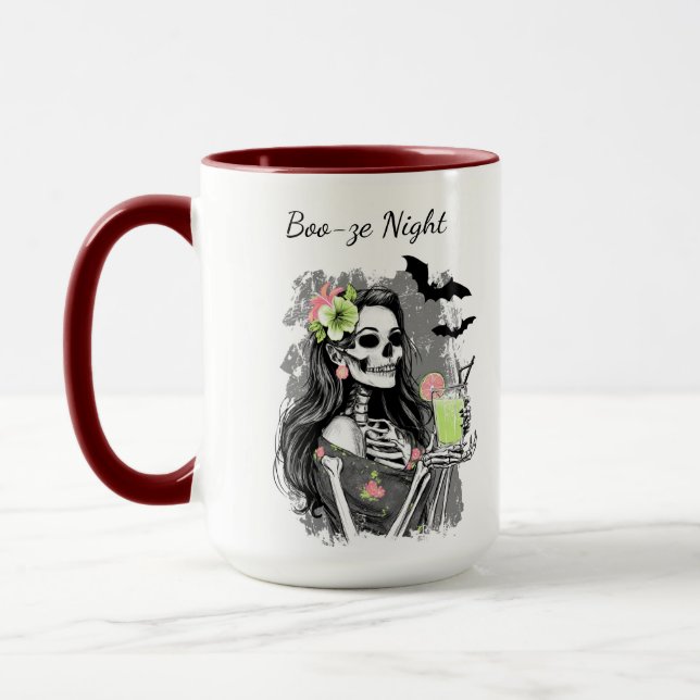 Mug Halloween Soirée de Boo-ze | Fille squelette (Gauche)