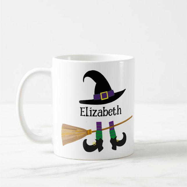 Mug Halloween Sorcière Casquette Pieds Carton personna (Gauche)