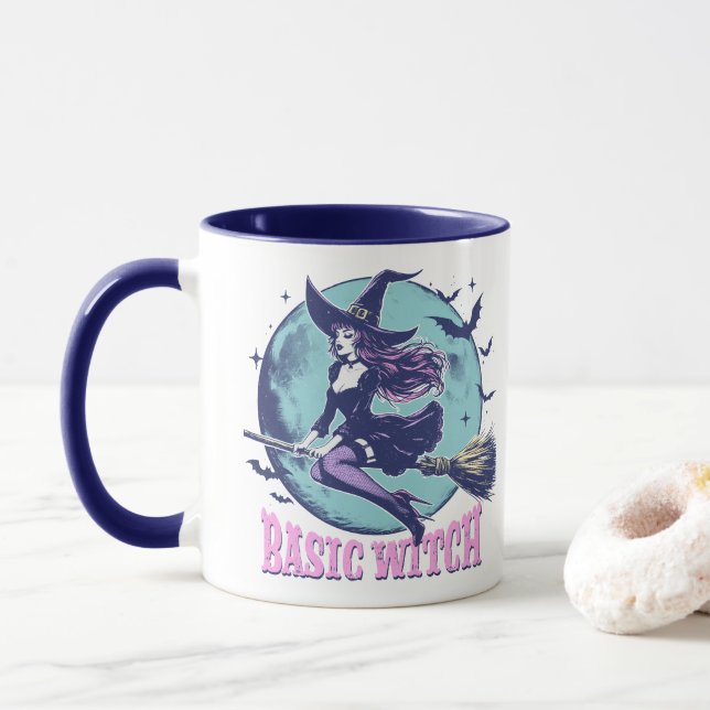 Mug Halloween sorcière de base (Avec donut)