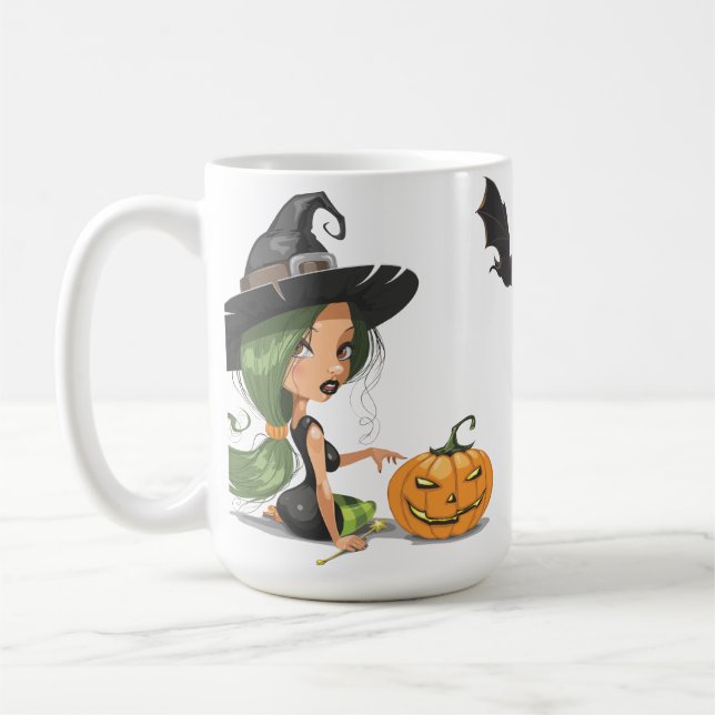 Mug Halloween sorcière mignonne (Gauche)