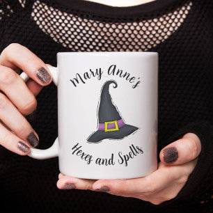 Mug Halloween sorcières Casquette mignon script Whimsi