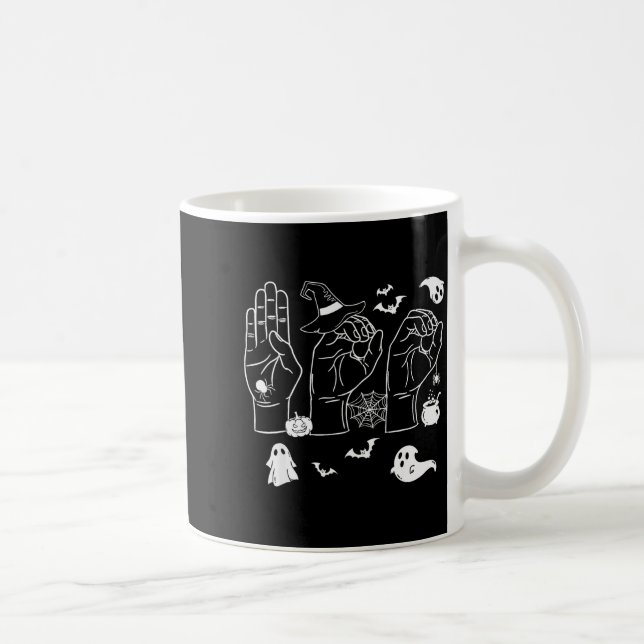 Mug Halloween Sped Teacher Boo In Asl Boo Hands Sign L (Droite)