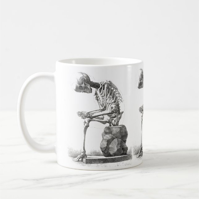 Mug Halloween squelette assis anatomie (Gauche)