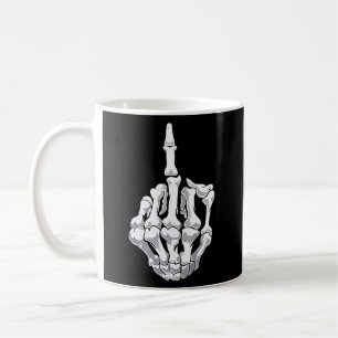 Mug Halloween squelette de doigt moyen squelette main