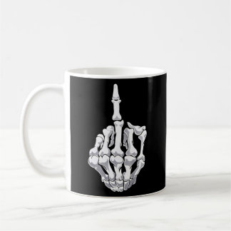 Mug Halloween squelette de doigt moyen squelette main 