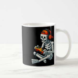 Mug Halloween Squelette Gamer Pixel Vidéo Joueurs Garç