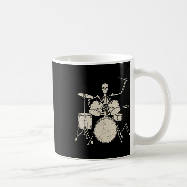 Mug Halloween Squelette Jouer Drum Cute Drôle Drums G (Droite)