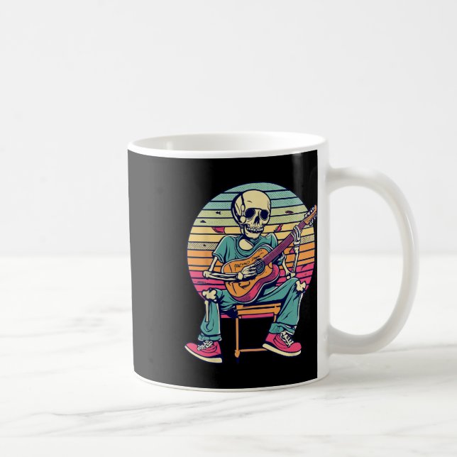 Mug Halloween Squelette Jouer Guitare Rock Et Roll Nd (Droite)