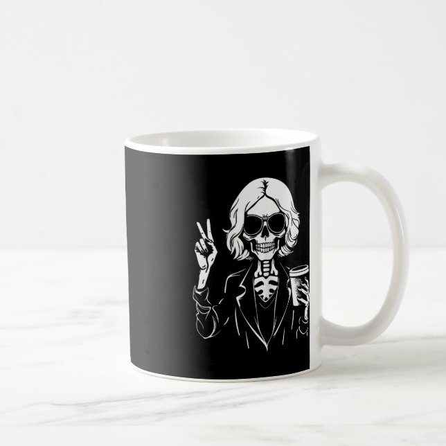 Mug Halloween Squelette Lazy Boire Café Café Costum (Droite)