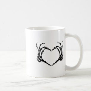 Mug Halloween Squelette Mains de coeur