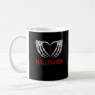 Mug Halloween Squelette Mains Formant Coeur Gothique