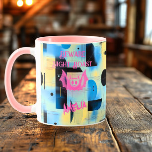 Mug Halloween sur mesure - Nuit de chauve-souris rose 
