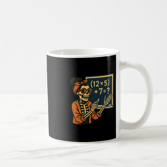 Mug Halloween Teacher Six Seven Meme 6 7 Skeleton Spoo (Droite)