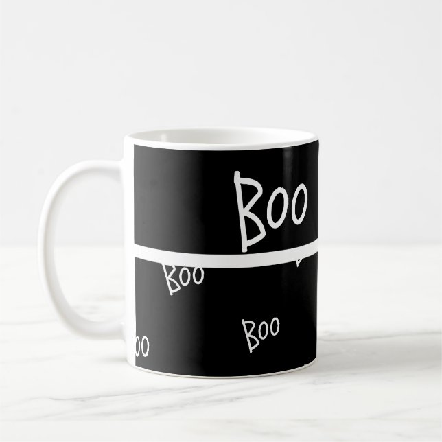 Mug Halloween typographie boite noir et blanc (Gauche)