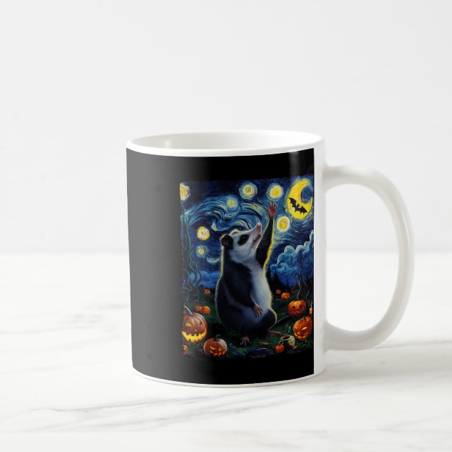 Mug Halloween Van Gogh' Starry Night Opossum Citrouill (Droite)