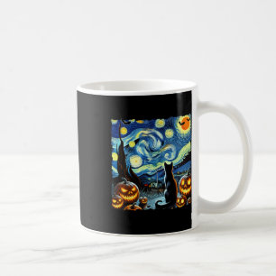 Mug Halloween Van Gogh Starry Nuit Noir Chat