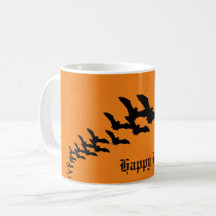 Mug Halloween vintage avec un essaim de chauves-souris