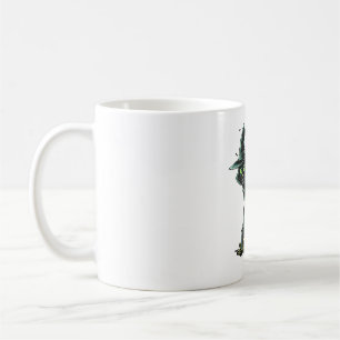 Mug Halloween vintage effrayante Noir aux yeux verts c
