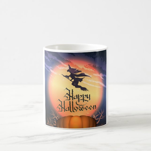Mug Halloween Volant Sorcière Citrouille de salle de c (Centre)