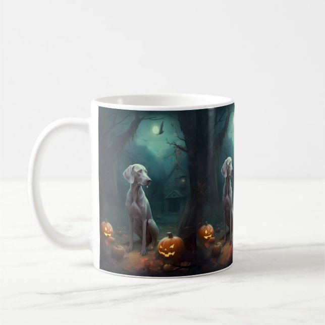 Mug Halloween Weimaraner avec la peur Citrouille (Gauche)