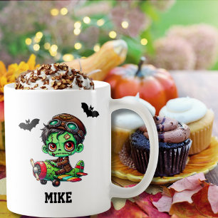 Mug Halloween Whimsical Zombie Air Bat Aquarelle Hallo