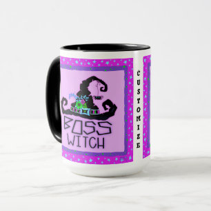Mug Halloween Witch Boss Funny Purple Personnalisable