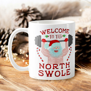 Mug Haltérophile drôle du père noël Swole de Noël
