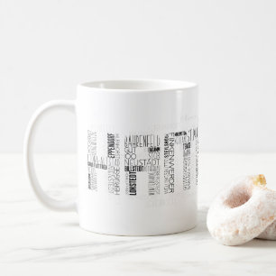 Mug Hambourg Boroughs & Quartiers Mot Typographie d'ar