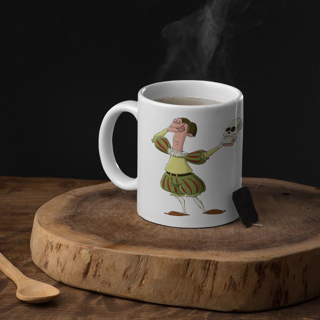 Mug Hamlet Shakespeare Acteur Drôle Tenant un Crâne (Créateur téléchargé)
