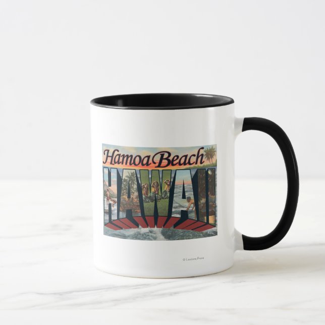 Mug Hamoa Beach, Hawaii - Grandes Lettres Scènes (Droite)