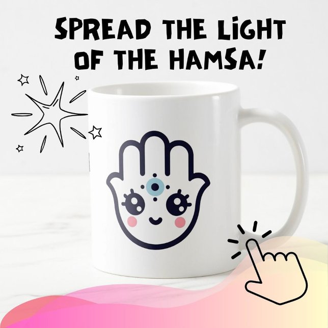 Mug Hamsa Evil Protection Cute (Créateur téléchargé)