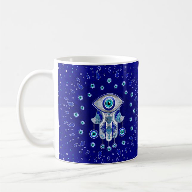 Mug Hamsa Hand-Evil Eye Amulet (Gauche)