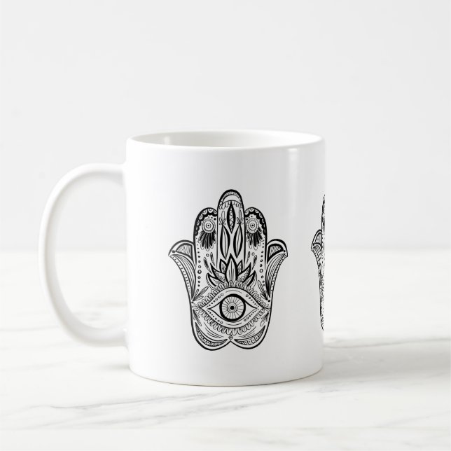 Mug Hamsa tiré par la main (Gauche)