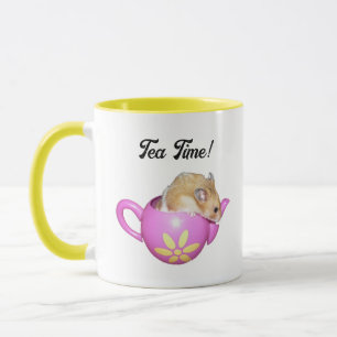 Mug Hamster mignon en théière rose avec Daisy Photo