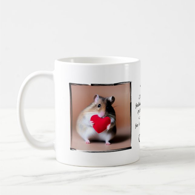 Mug Hamster Personnalisé Avec Noms Valentines Design (Gauche)